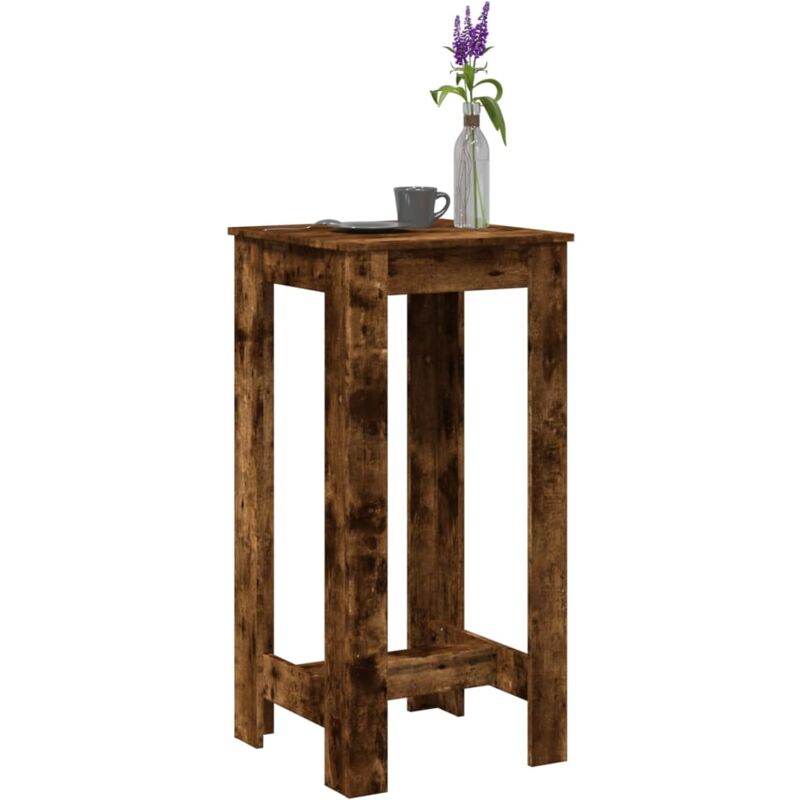 foto del prodotto tavolo da bar rovere fumo 51x50x103,5 cm in legno multistrato vidaxl