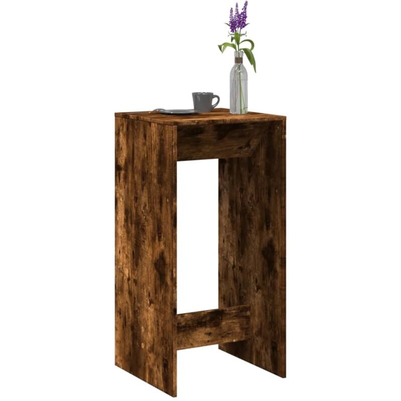 foto del prodotto tavolo da bar rovere fumo 51x50x103,5 cm in legno multistrato vidaxl