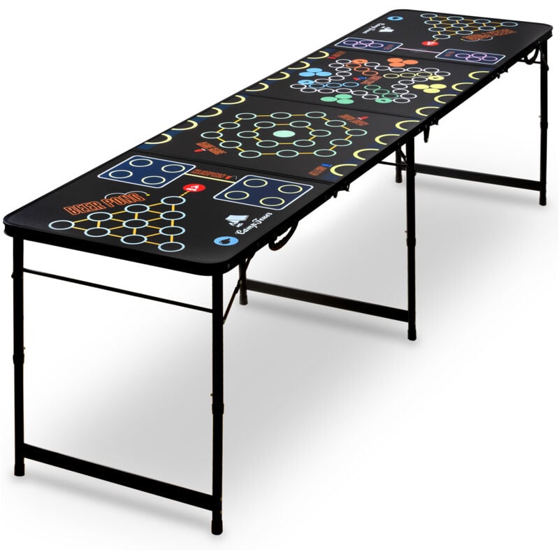 foto del prodotto tavolo da beer pong campfeuer, tavolo multigioco pieghevole per feste 6 in 1, tavolo da gioco per bere, tavolo da pong per birra