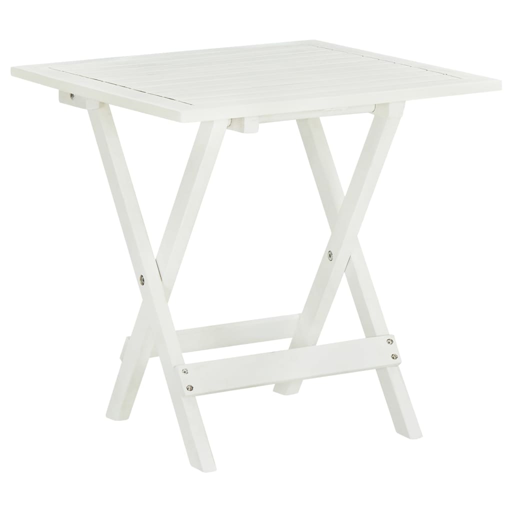 foto del prodotto tavolo da bistrot bianco 46x46x47cm in legno massello di acacia vidaxl