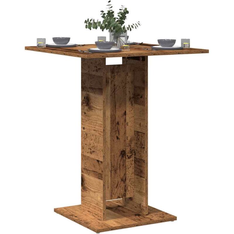 foto del prodotto tavolo da bistrot legno antico 60x60x75 cm in truciolato vidaxl