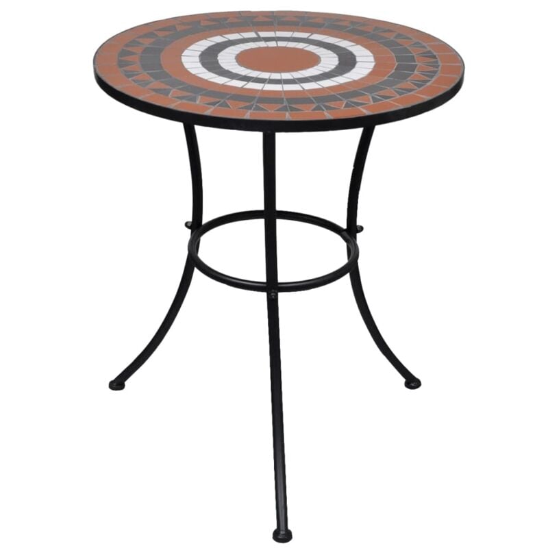 foto del prodotto tavolo da bistrot terracotta e bianco 60 cm a mosaico vidaxl