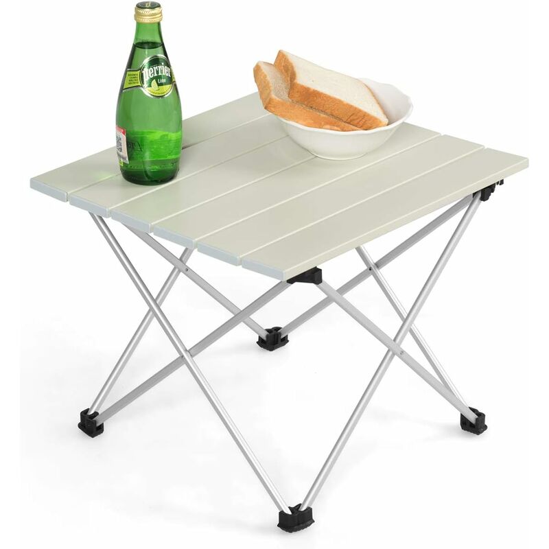 foto del prodotto tavolo da campeggio pieghevole di alluminio, tavolo da picnic leggero, con borsa di trasporto, per campeggio trekking pesca barbecue