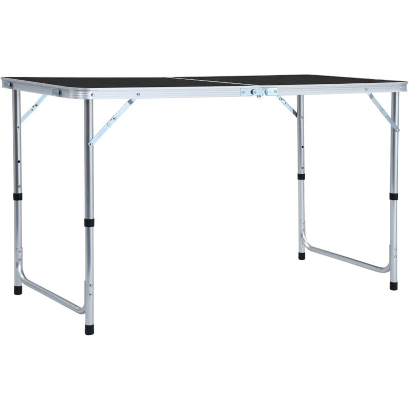 foto del prodotto tavolo da campeggio pieghevole in alluminio grigio 120x60 cm vidaxl