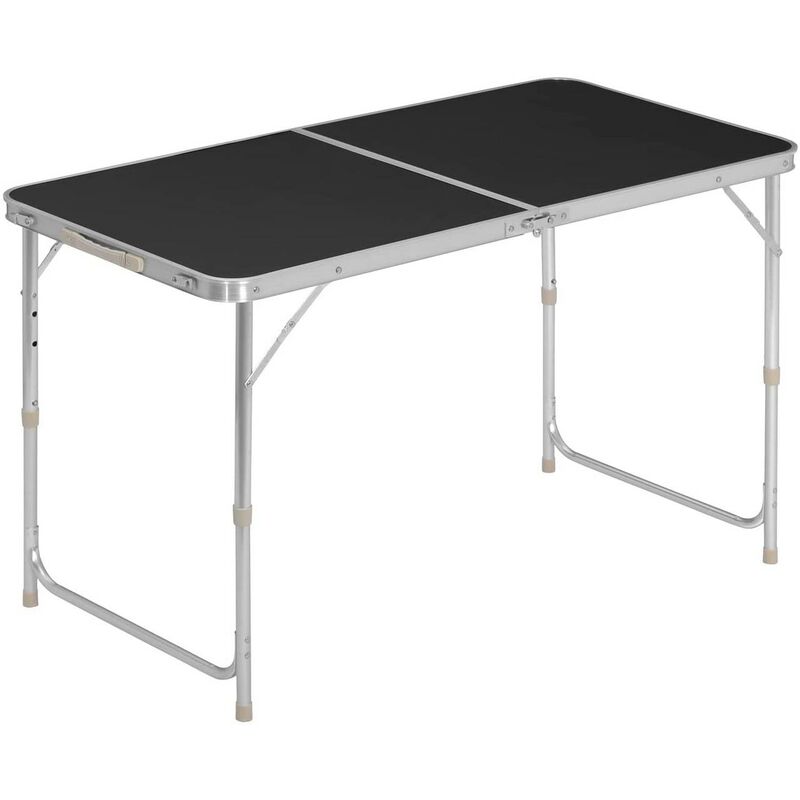 foto del prodotto tavolo da campeggio pieghevole portatile con maniglia per picnic giardino nero woltu
