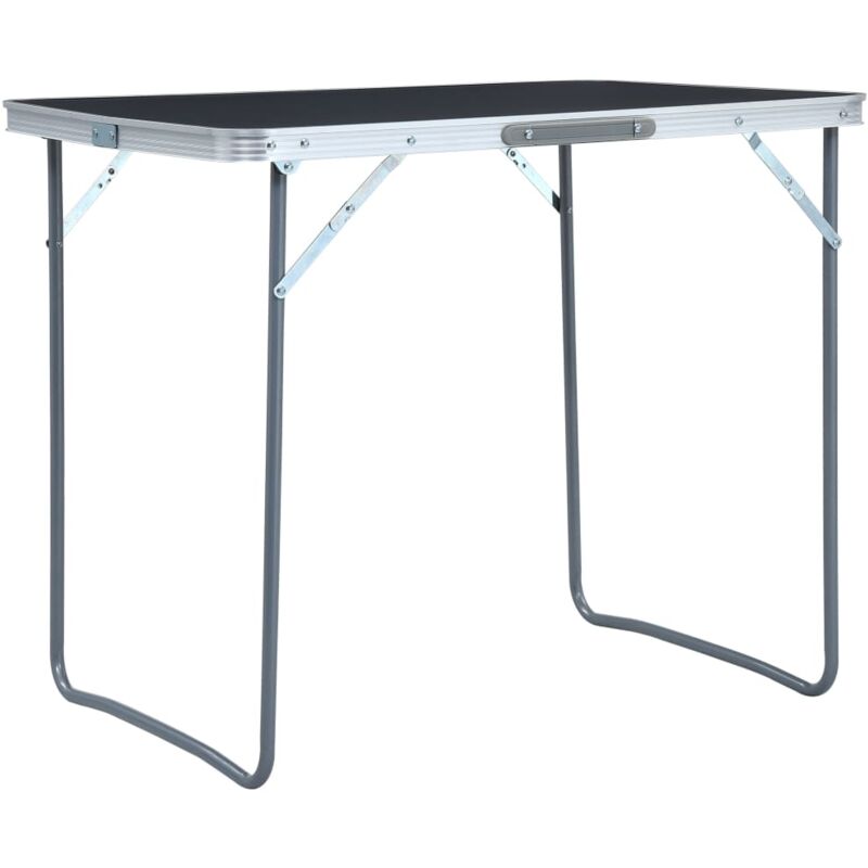 foto del prodotto tavolo da campeggio pieghevole telaio in metallo 80x60cm grigio vidaxl