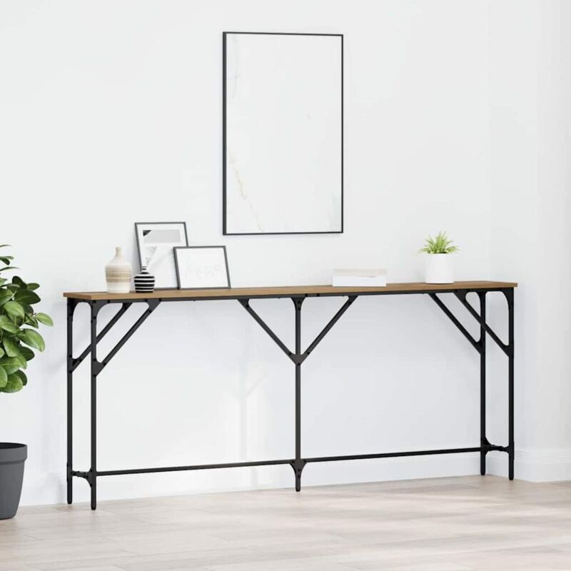 foto del prodotto tavolo da console rovere artigianale 180x23x75 cm legno tecnico vidaxl