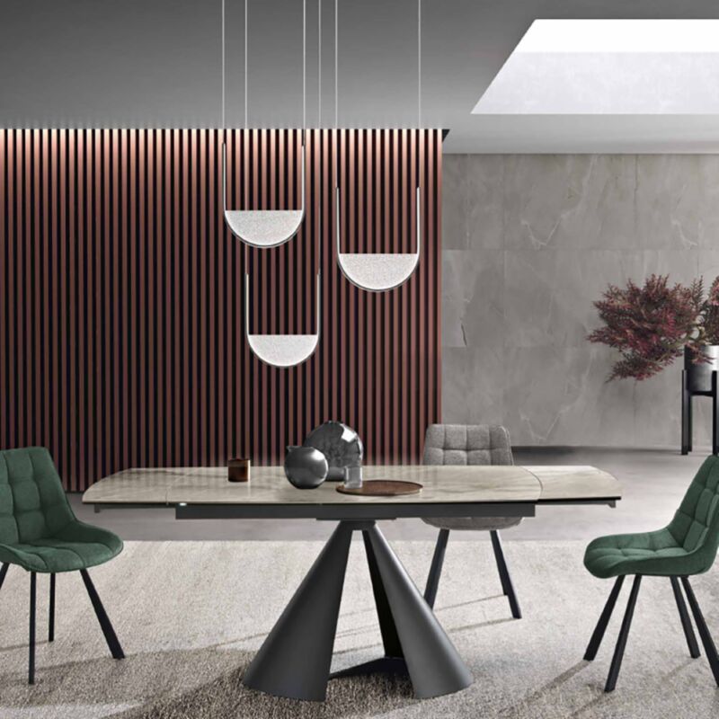 foto del prodotto tavolo da cucina allungabile 200 cm piano gre s porcellanato grigio ostuni
