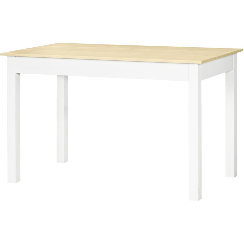 foto del prodotto tavolo da cucina moderno per 4 6 persone 119x70x75cm bianco e legno homcom