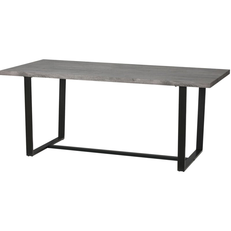 foto del prodotto tavolo da cucina rettangolare per 8 persone stile industriale grigio nero homcom