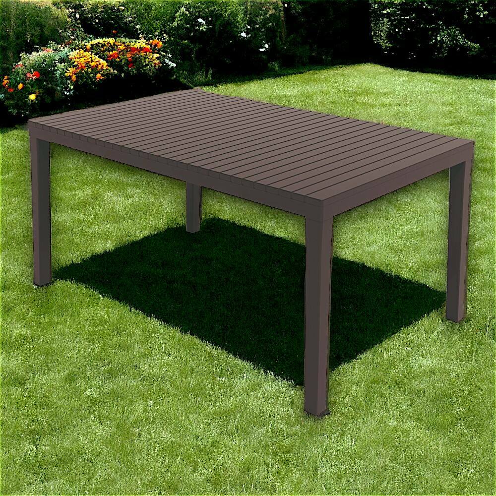 foto del prodotto tavolo da esterno askia, ripiano rettangolare da pranzo, tavolo da giardino multiuso, 100 made in italy, 150x90h72 cm, antracite
