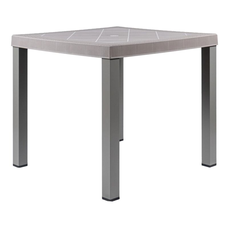 foto del prodotto tavolo da esterno brio in polipropilene e alluminio taupe 82x82x73 cm