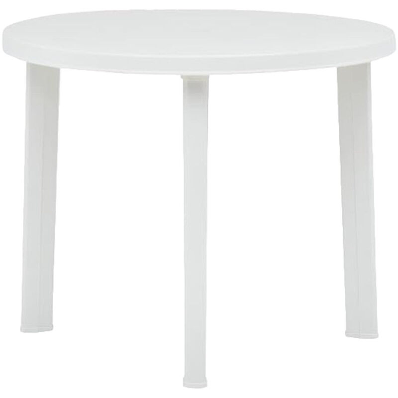 foto del prodotto tavolo da esterno in polipropilene componibile rotondo con diametro 90xh72 cm bianco