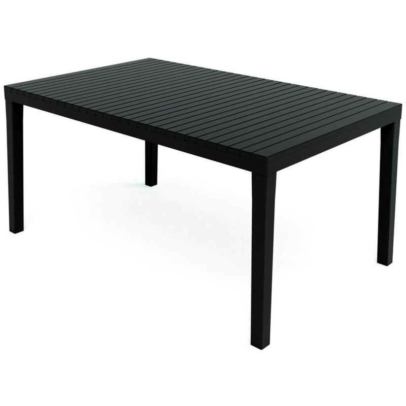 foto del prodotto tavolo da esterno maratea, tavolo rettangolare da pranzo, tavolo da giardino multiuso, 100 made in italy, 150x90h72 cm, antracite, con imballo