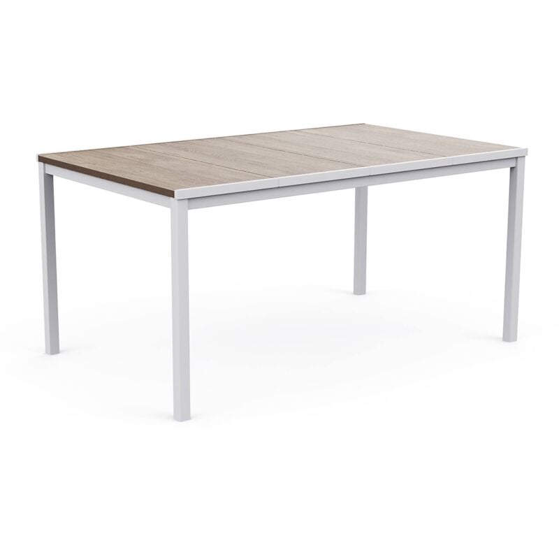 foto del prodotto tavolo da esterno sarnia, base per picnic, piano da pranzo da giardino, banco outdoor multiuso, 159x95 h75 cm, rovere e bianco dmora