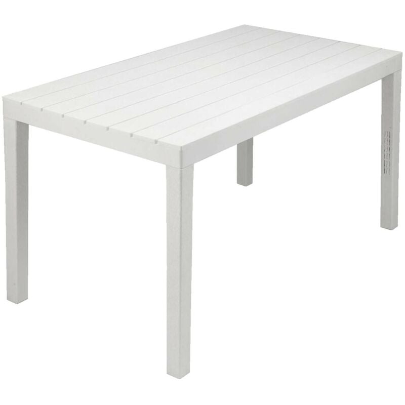 foto del prodotto tavolo da esterno vasto, tavolo rettangolare da pranzo, tavolo da giardino indoor e outdoor multiuso, 100% made in italy, cm 138x78h72, bianco, con imballo rinforzato - dmora