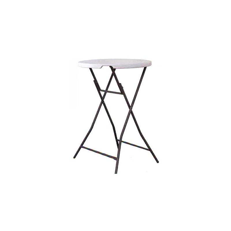 foto del prodotto tavolo da esternorotondo alto solaria catering in polietilene bianco 80x80x110 cm