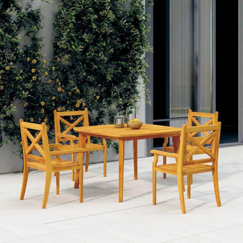 foto del prodotto tavolo da giardino 110x110x75 cm legno massello di acacia cod mxl 34242