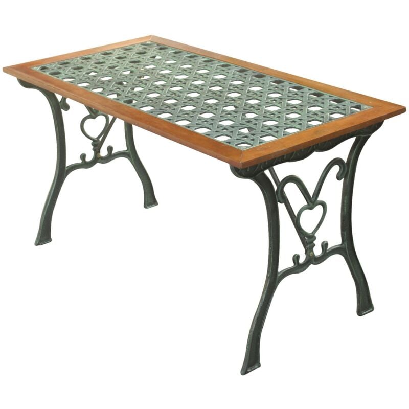 foto del prodotto tavolo da giardino 110x55xh60 cm con struttura in ghisa e legno tropicale rattan arc