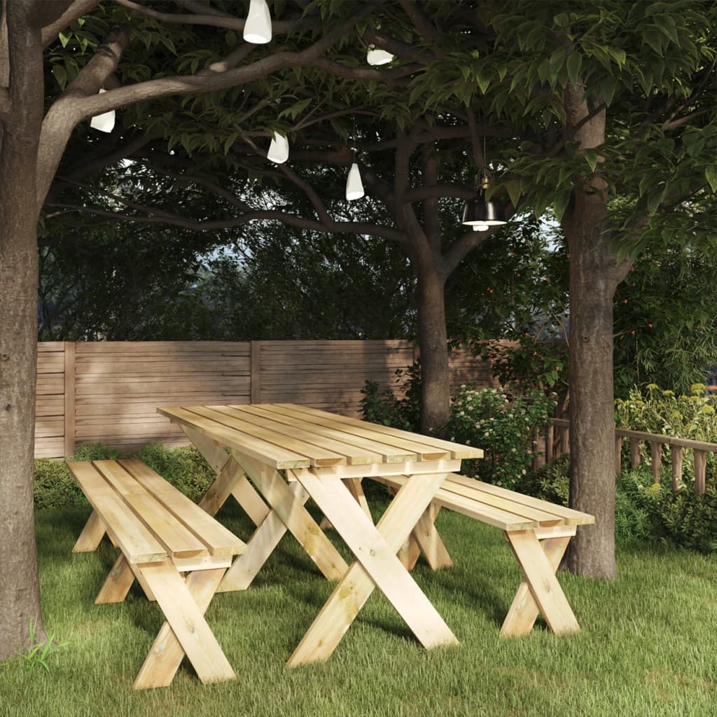 foto del prodotto tavolo da giardino 220x73x70 cm in legno di pino impregnato cod mxl 42403