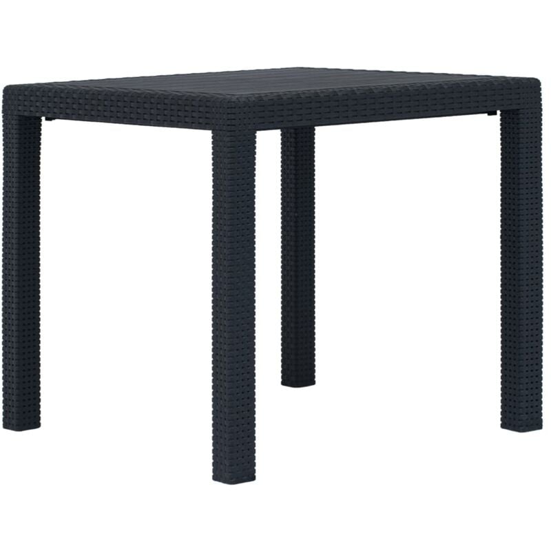 foto del prodotto tavolo da giardino 79x79x72 cm in resistente plastica stile rattan vari colori colore antracite