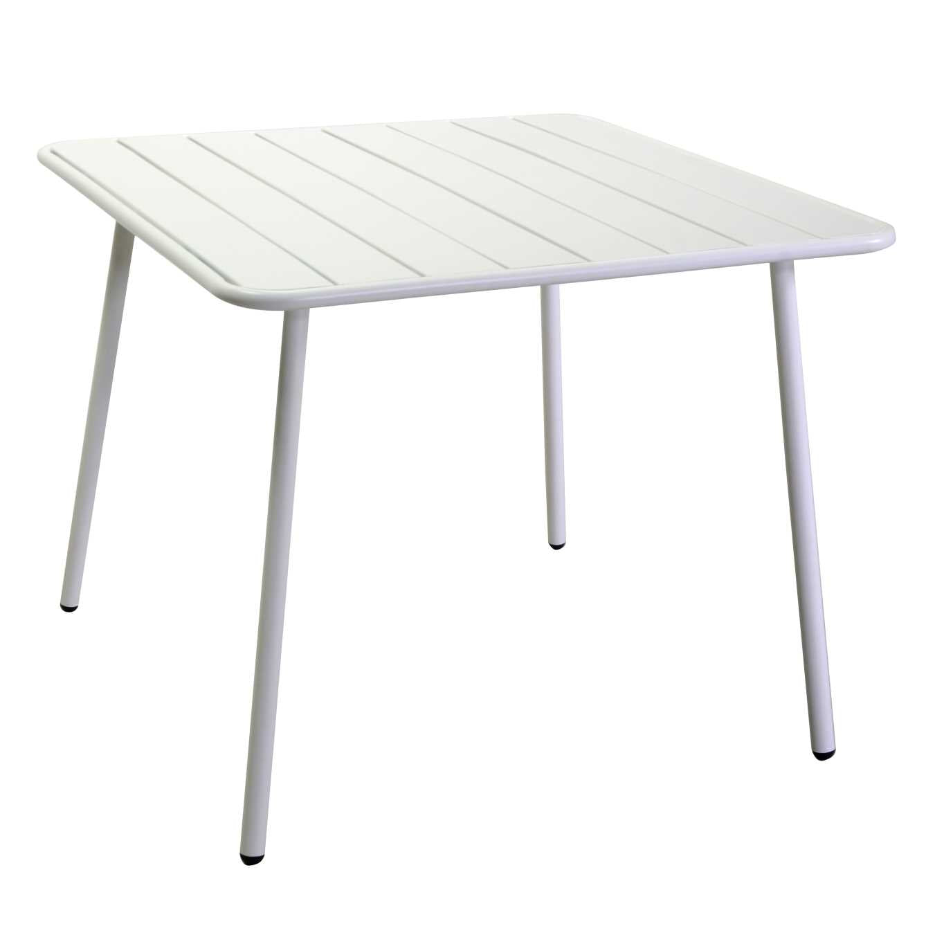 foto del prodotto tavolo da giardino 80x80xh72 cm in metallo rovigo bianco