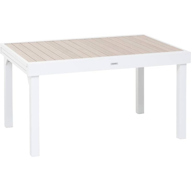 foto del prodotto tavolo da giardino allungabile piazza in lino e bianco, 10 posti a sedere, in alluminio epossidico - hesp ride