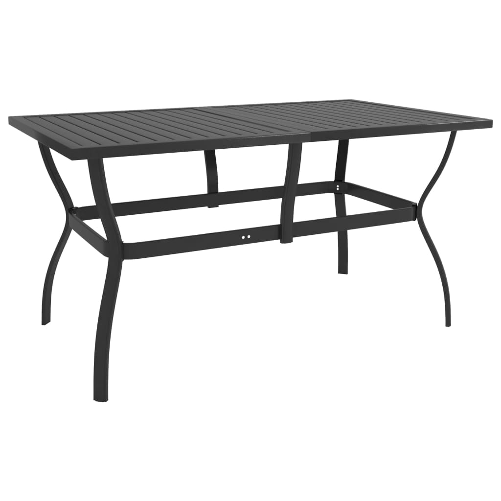 foto del prodotto tavolo da giardino antracite 140x80x72 cm in acciaio cod mxl 34107