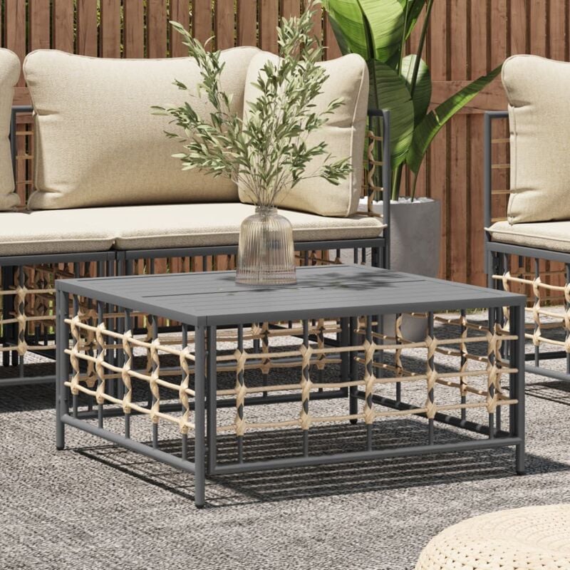 foto del prodotto tavolo da giardino antracite 70x70x34 cm in polyrattan vidaxl