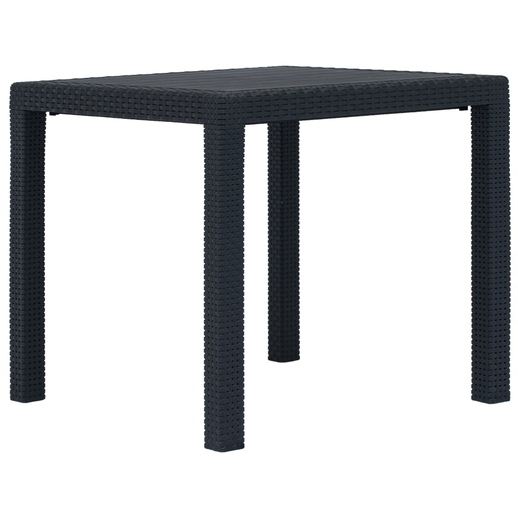 foto del prodotto tavolo da giardino antracite 79x79x72 cm plastica stile rattan cod mxl 34277
