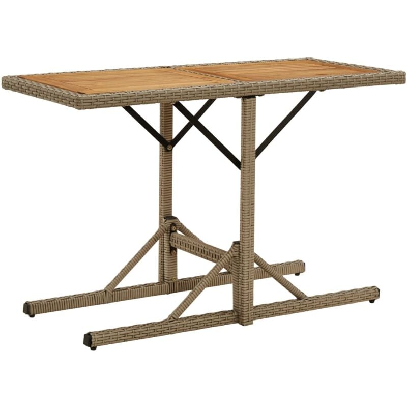 foto del prodotto tavolo da giardino beige legno massello di acacia e polyrattan vidaxl
