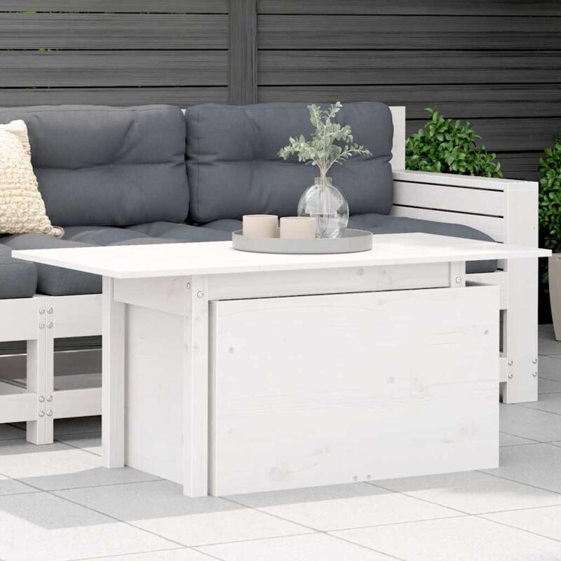 foto del prodotto tavolo da giardino bianco 100x50x75cm in legno massello di pino vidaxl