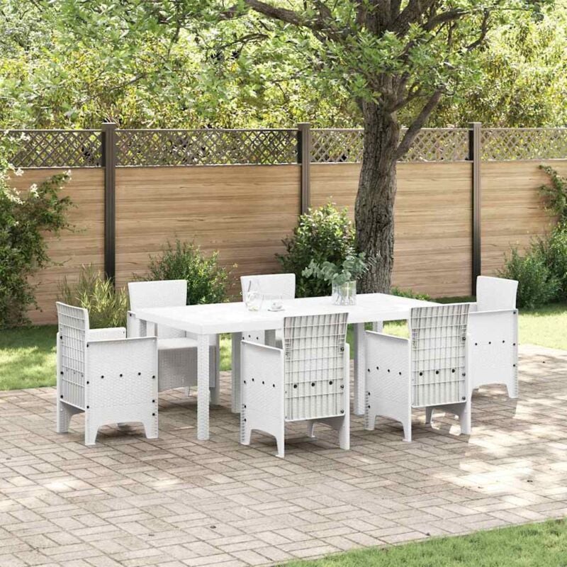 foto del prodotto tavolo da giardino bianco 200 x 100 x 73 cm polyrattan vidaxl