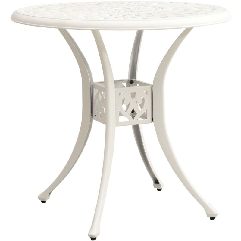 foto del prodotto tavolo da giardino bianco 78x78x72 cm in alluminio pressofuso cod mxl 34326