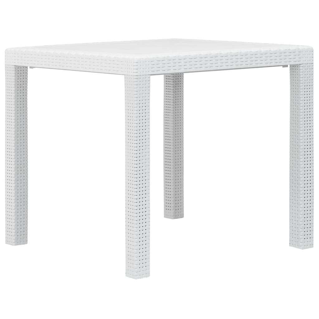 foto del prodotto tavolo da giardino bianco 79x79x72 cm in plastica stile rattan cod mxl 34195