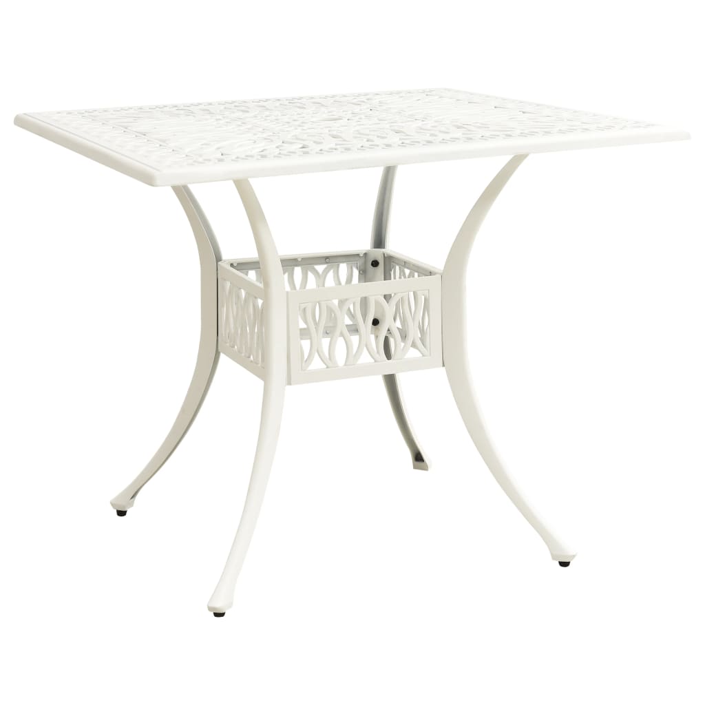 foto del prodotto tavolo da giardino bianco 90x90x73 cm in alluminio pressofuso cod mxl 34272