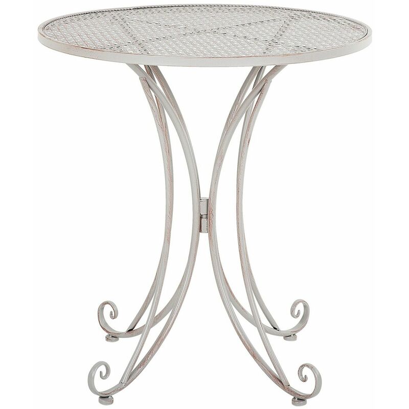 foto del prodotto tavolo da giardino bistrot in ferro grigio stile shabby chic cilento