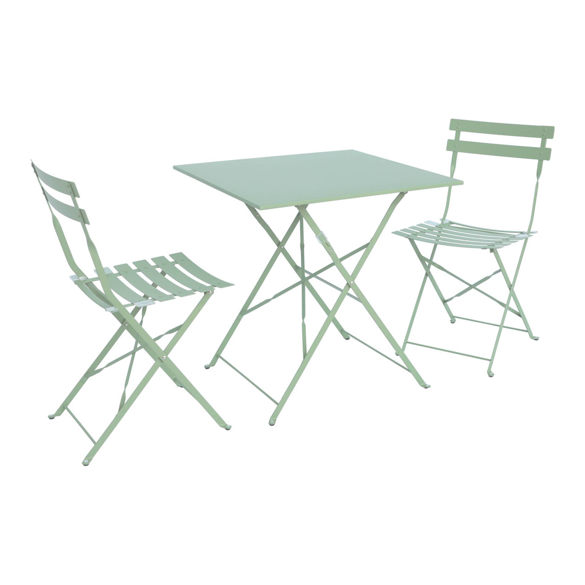 foto del prodotto tavolo da giardino bistrot pieghevole in metallo con 2 sedie, 70x70cm,