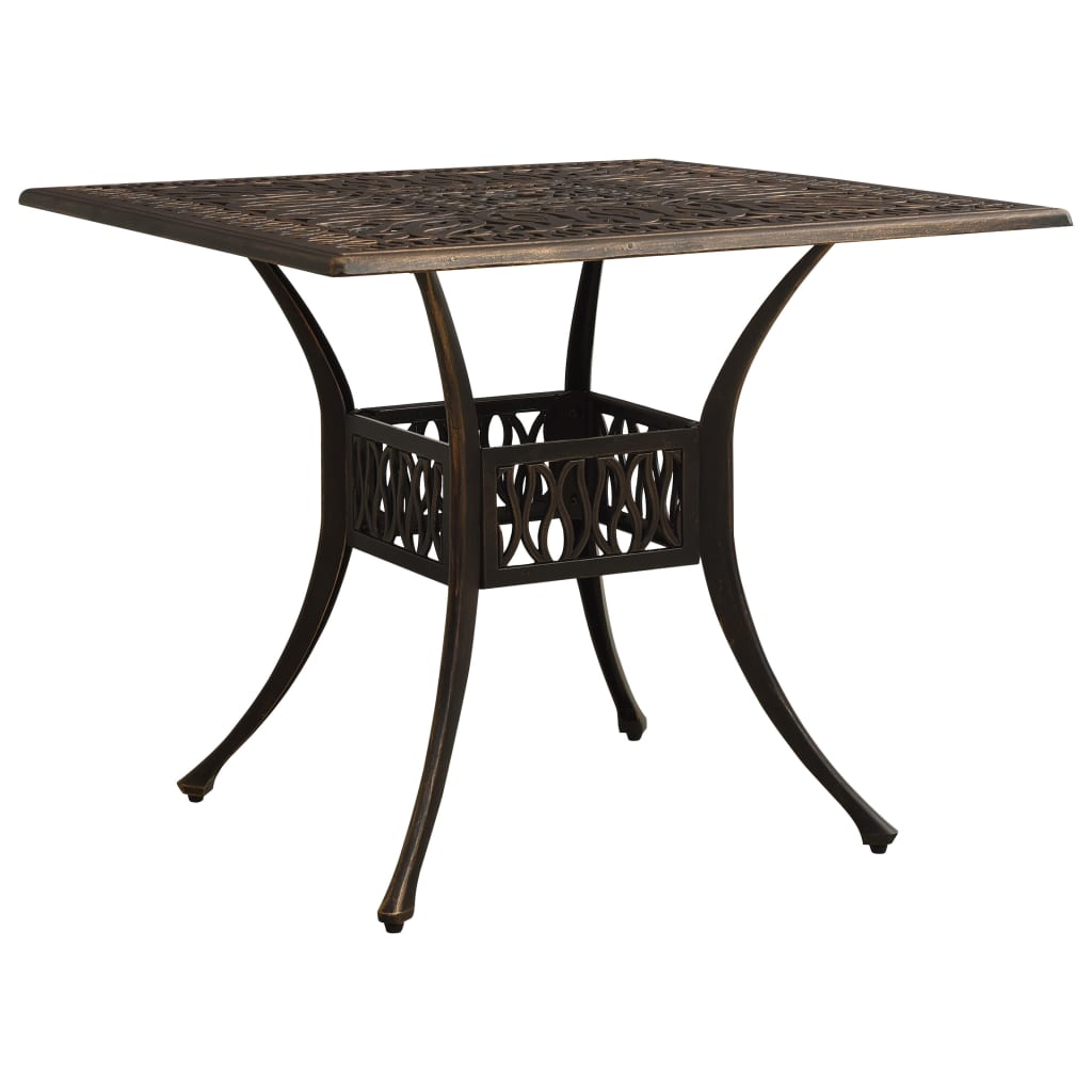 foto del prodotto tavolo da giardino bronzo 90x90x73 cm in alluminio pressofuso cod mxl 34501