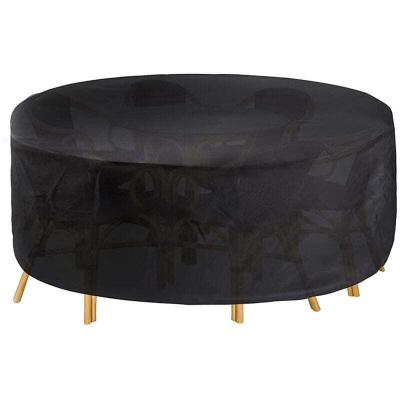 foto del prodotto tavolo da giardino circolare, set di coperture per tavolo e sedia da giardino rotondo, copertura per mobili da giardino per esterno in oxford