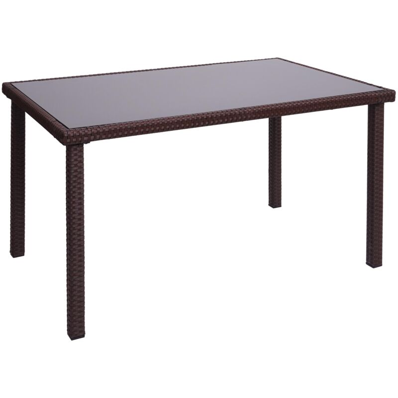 foto del prodotto tavolo da giardino da balcone 120x75 cm in polyrattan marrone 040005069