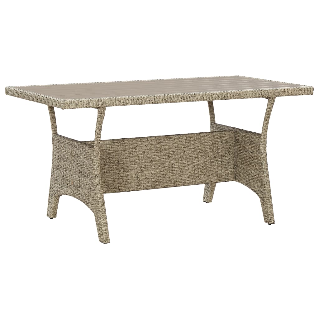 foto del prodotto tavolo da giardino grigio 120x70x66 cm in polyrattan cod mxl 34401