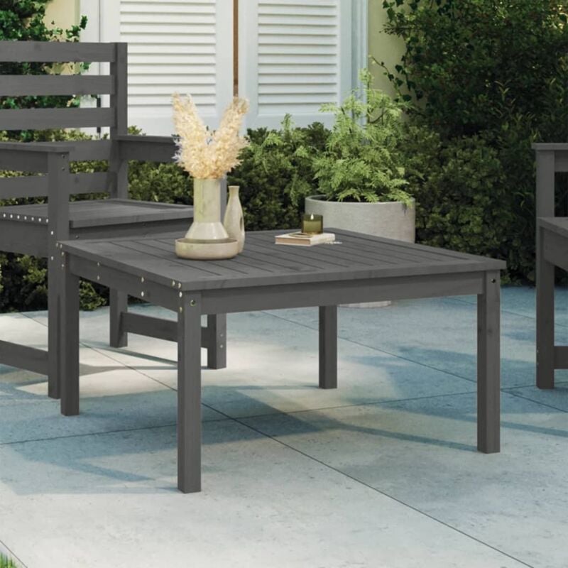 foto del prodotto tavolo da giardino grigio 82,5x82,5x45 cm legno massello pino vidaxl