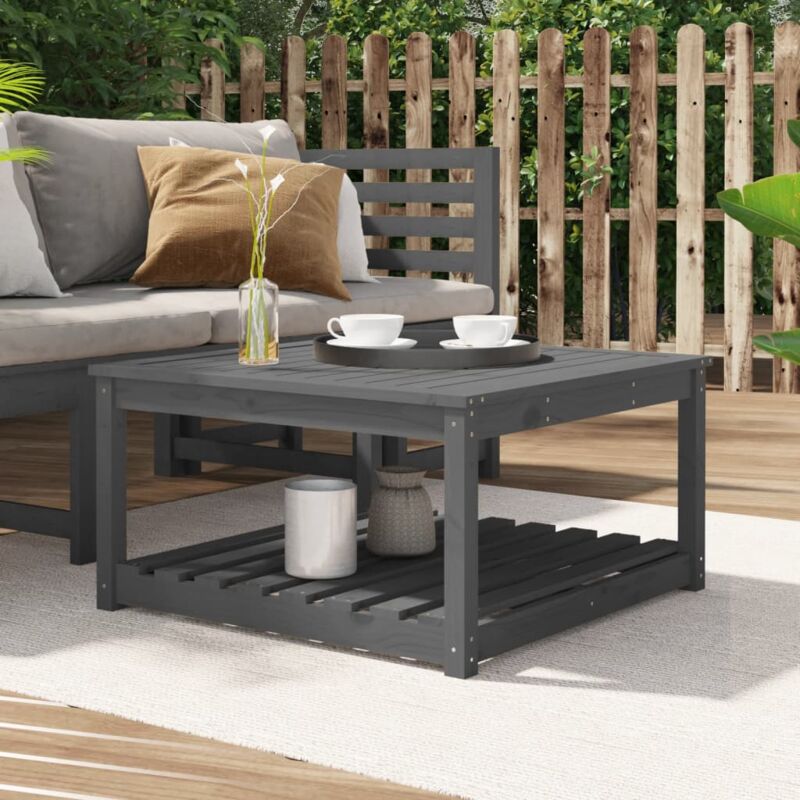 foto del prodotto tavolo da giardino grigio 82,5x82,5x45 cm legno massello pino vidaxl