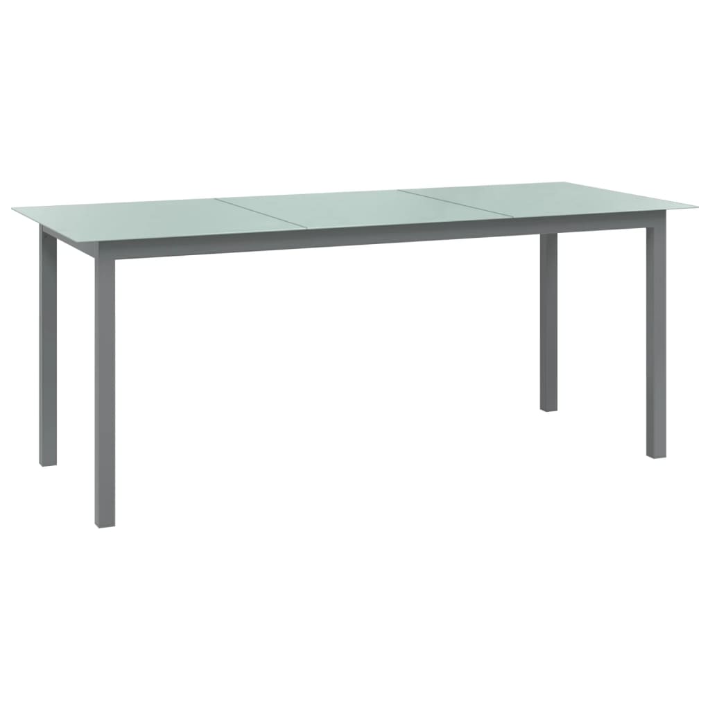 foto del prodotto tavolo da giardino grigio chiaro 190x90x74cm alluminio e vetro cod mxl 47300