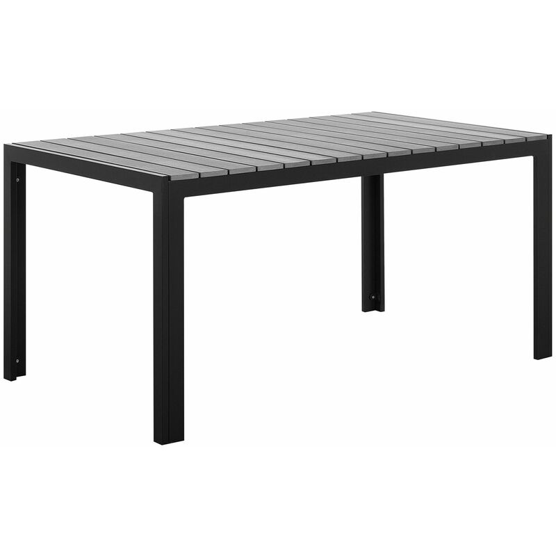 foto del prodotto tavolo da giardino in alluminio grigio e nero a 6 posti stile moderno como