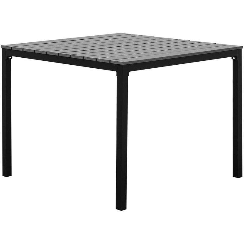 foto del prodotto tavolo da giardino in alluminio grigio e nero resistente moderno prato