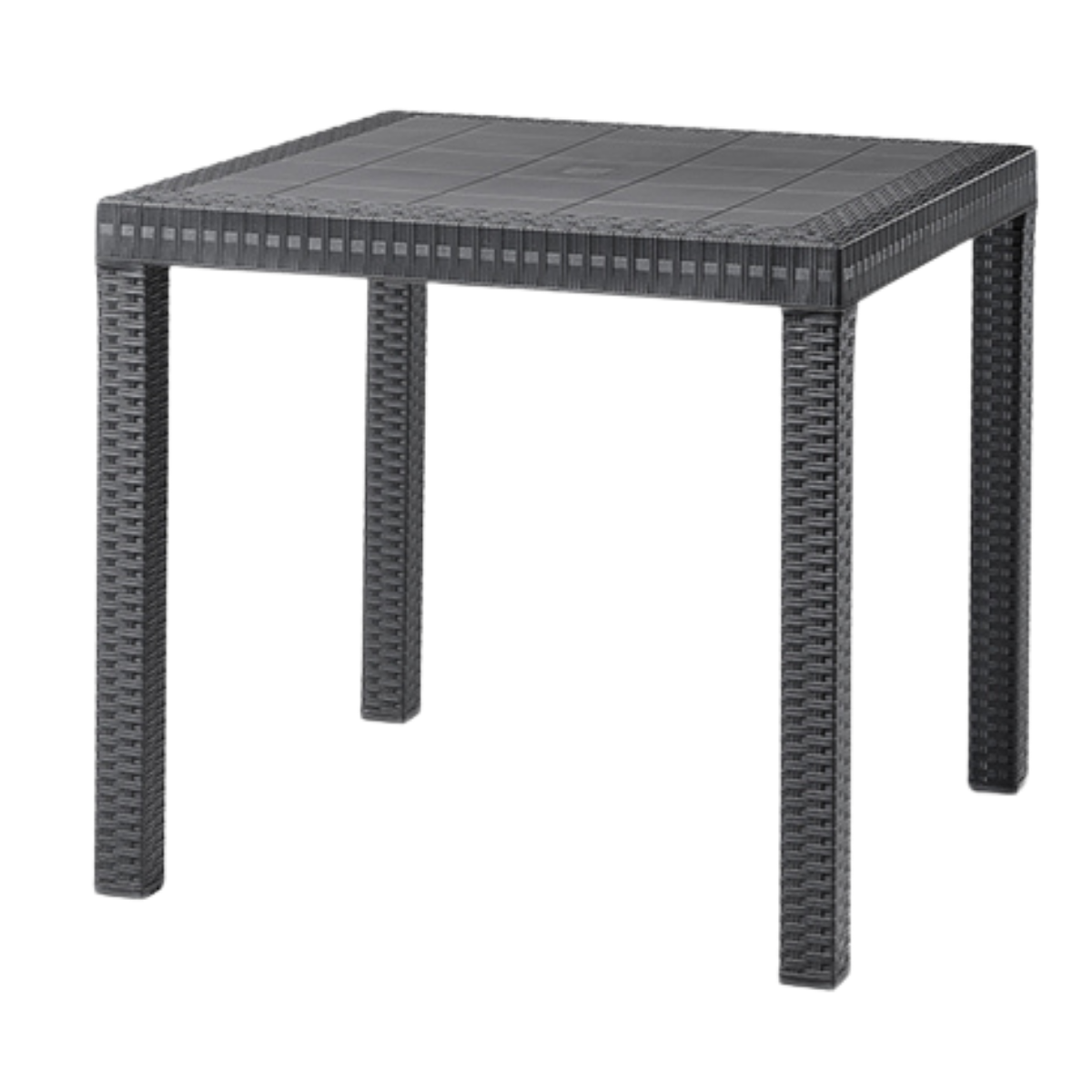 foto del prodotto tavolo da giardino in plastica quadrato dallas effetto rattan nero