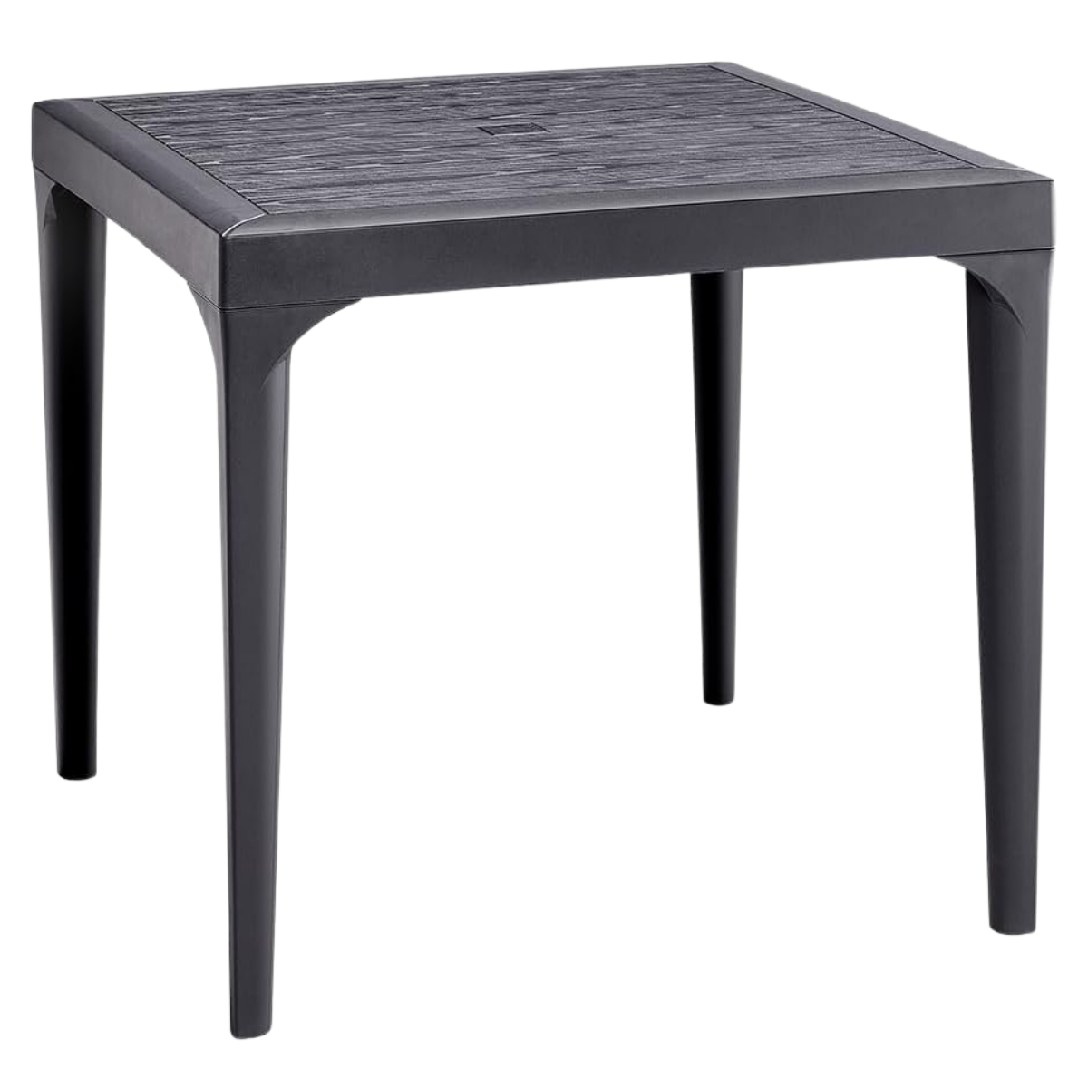 foto del prodotto tavolo da giardino in plastica quadrato malmo effetto legno nero
