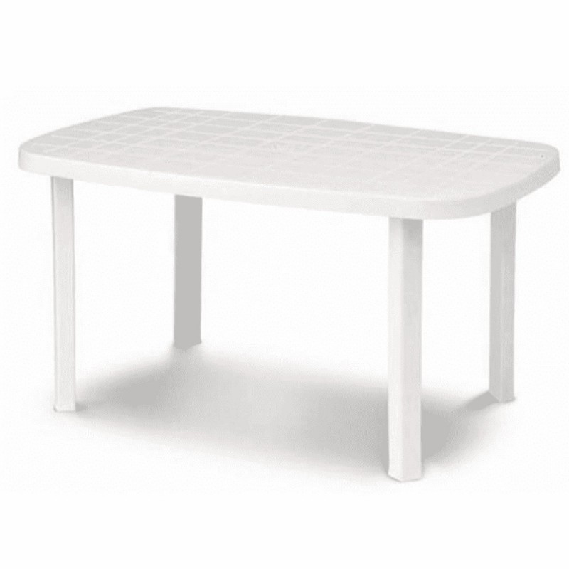 foto del prodotto tavolo da giardino in resina ovale bianco otello 140x80x72 cm